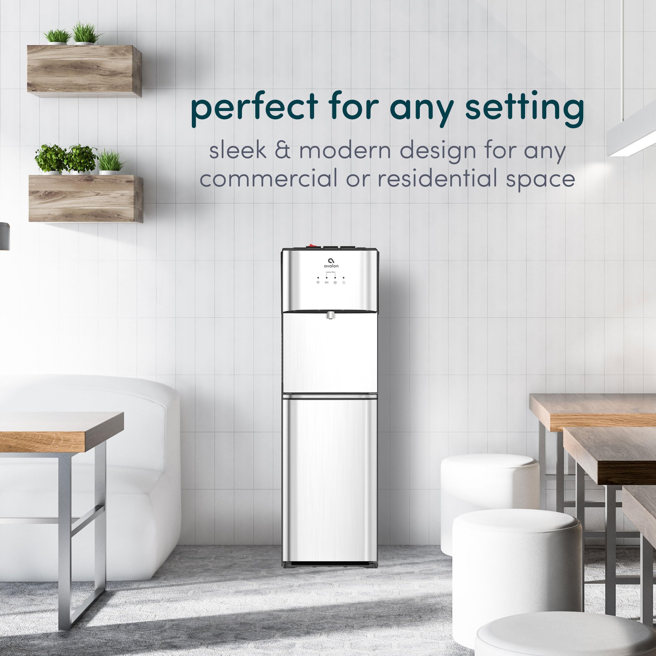 Avalon A3F Bottom Loading Water Cooler Dispenser with BioGuard - 3 Temperature Settings & UL Certified Filter - Perfect for Home, Office, and Gym Hydration