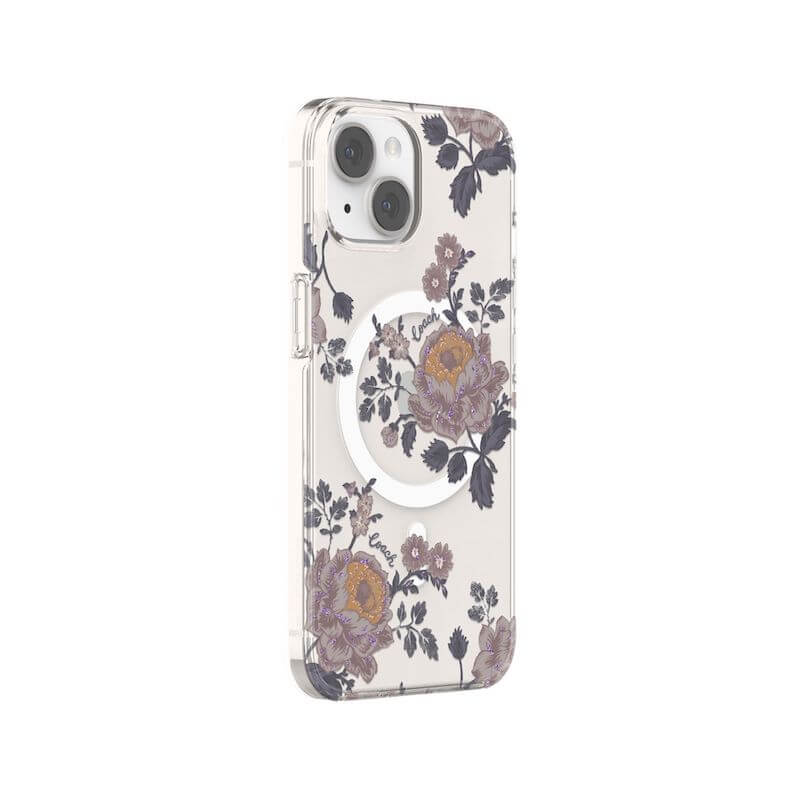 Coach MagSafe Compatible iPhone 14 Case - Moody Floral Purple Protective Cover | Perfect for Everyday Use, Travel & Style Protection