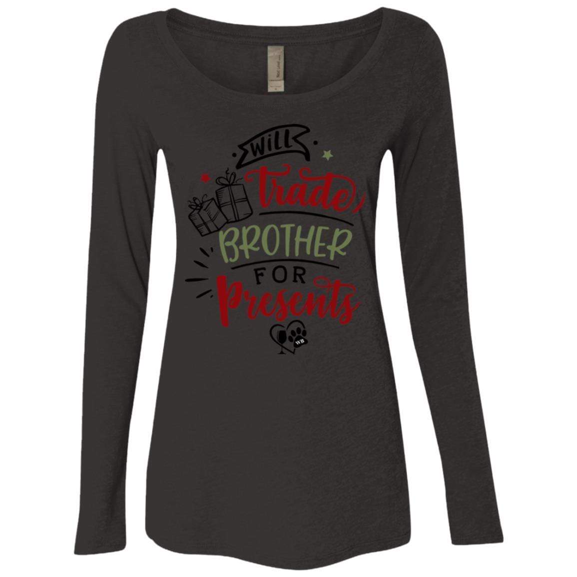 WineyBitches.Co Women's Tri-Blend Long Sleeve Scoop Neck T-Shirt - Soft Comfort Fit for Casual Wear, Lounging & Wine Nights