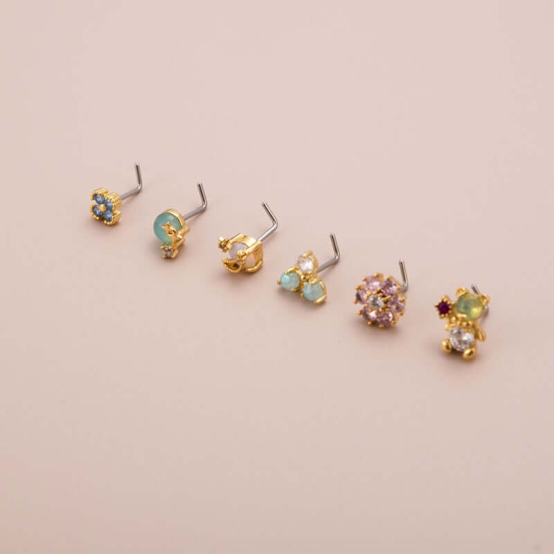 Cute L-Shaped Bear Nose Ring - Silver Cartilage Hoop Piercing Jewelry for Women | Perfect for Everyday Wear, Parties & Gifts | BJ627