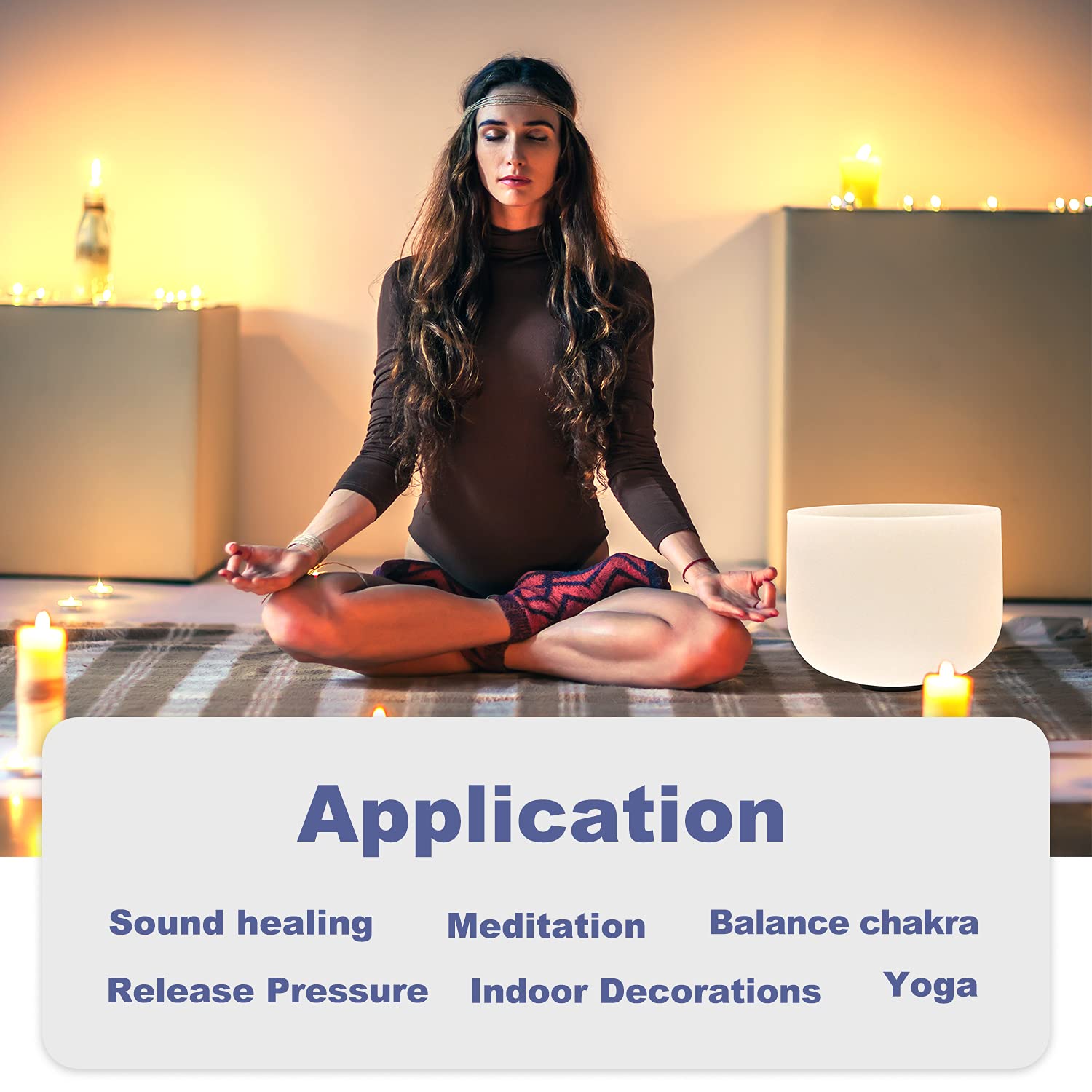 12 Inch B Note Crown Chakra Frosted Quartz Crystal Singing Bowl - Meditation, Yoga & Sound Healing Therapy for Chakra Balancing & Relaxation