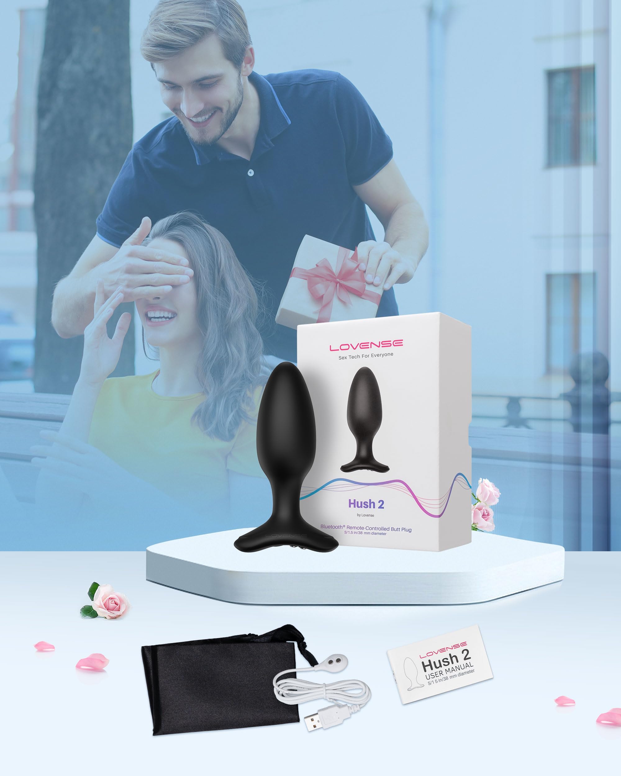 LOVENSE Hush 2 Vibrating Butt Plug 1.5 Inch - Remote Control Silicone Anal Vibrator for Men & Women, Waterproof Rechargeable Adult Sex Toy for Couples | Perfect for Long Distance Play, Solo Exploration & Spicing Up Intimate Moments