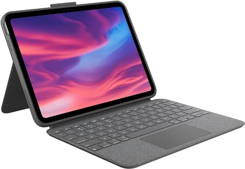 Logitech Combo Touch Detachable Keyboard Case for iPad 10th Generation (2022) - Oxford Grey (Renewed) | Slim Protective Cover with Trackpad for Work & Study