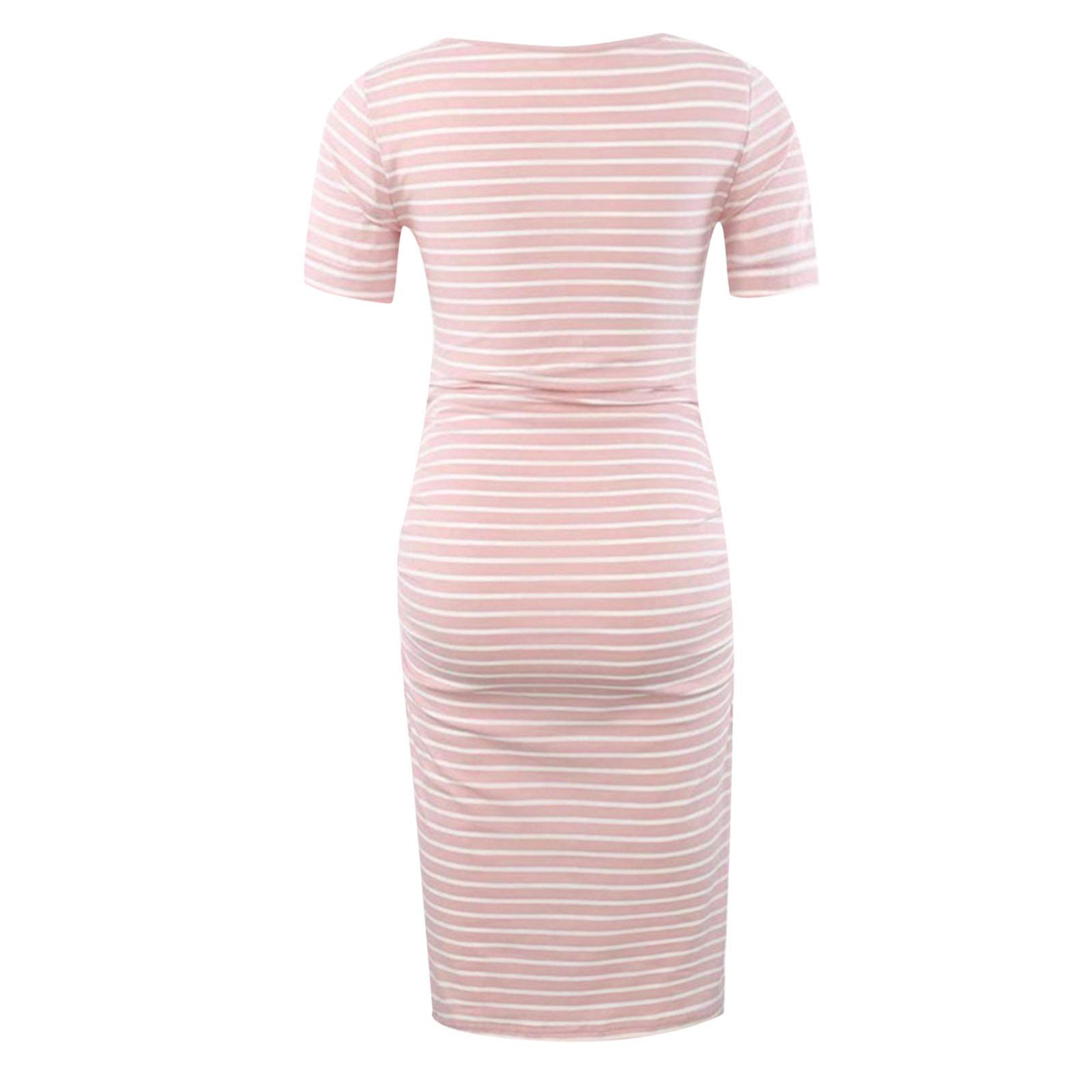 ETHKIA Women's Maternity Nursing Dress - Soft Cotton Breastfeeding T-Shirt with Round Neck & Solid Color | Comfortable Pregnancy Clothes for Nursing Mothers | Perfect for Daily Wear, Work & Special Occasions