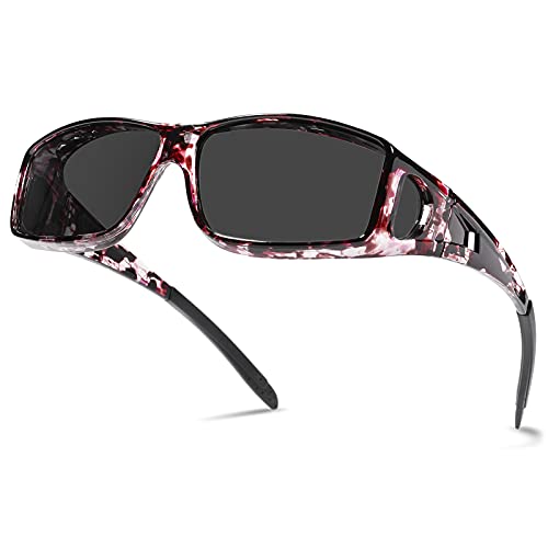 A4* Purple Floral Frame/Gray Lens Wrap Around Sunglasses
