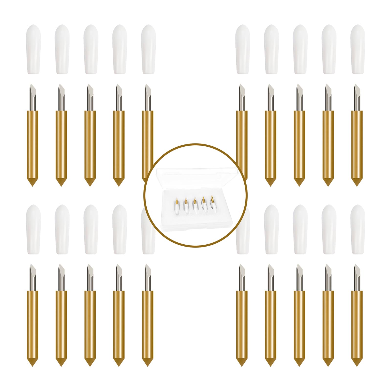 20 PCS Premium Fine Point Blades for Cricut Maker 3/Maker/Explore 3/Air 2/Air/One - 1.0mm Replacement Blades Compatible with Most Light Materials - Perfect for Vinyl, Cardstock, Paper Cutting and DIY Craft Projects