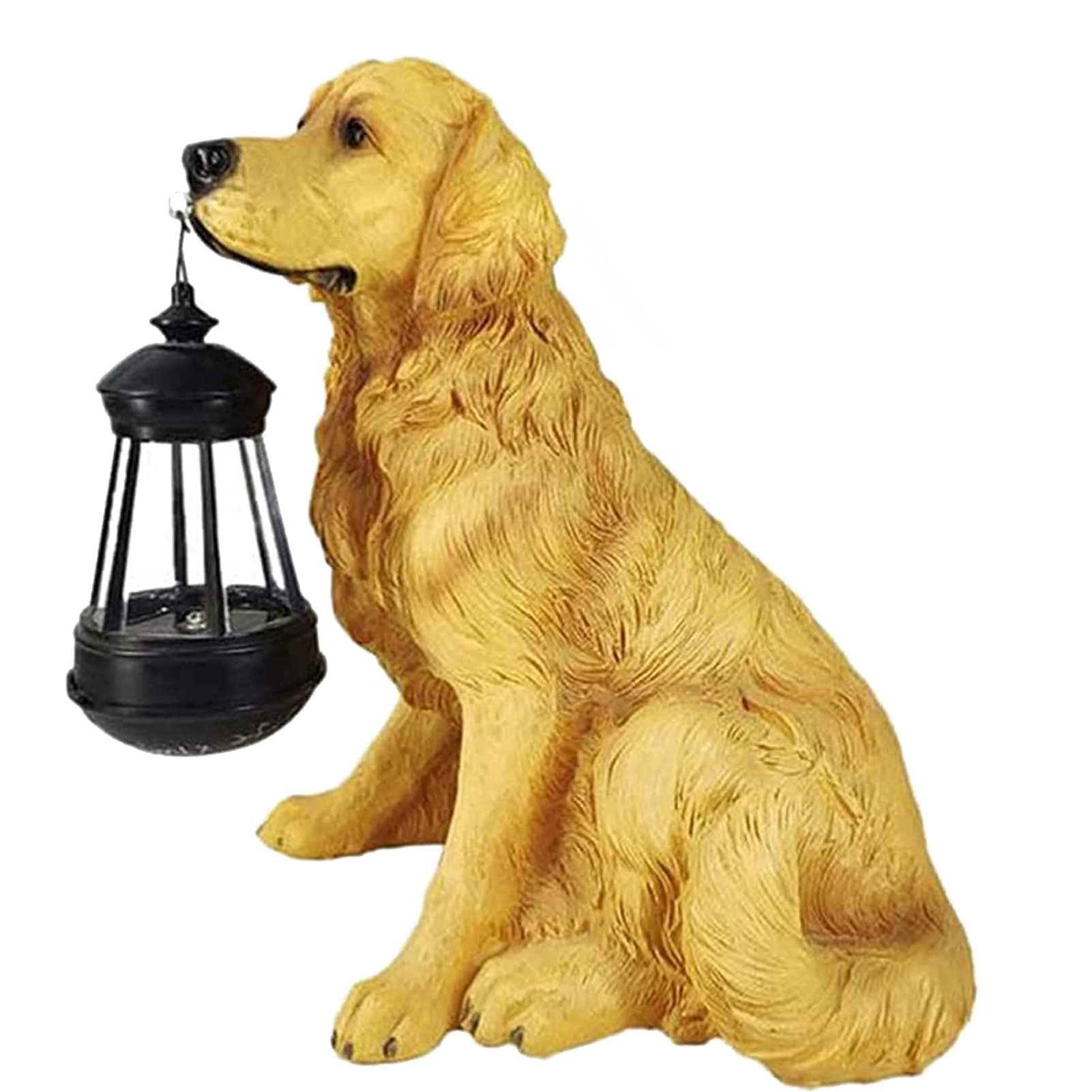 TTdamai Solar-Powered Golden Retriever Memorial Statue - Realistic Outdoor Dog Decor with LED Light, Garden Ornament & Pet Memorial Gift for Dog Lovers | Perfect for Backyard, Patio, or Grave Site Remembrance