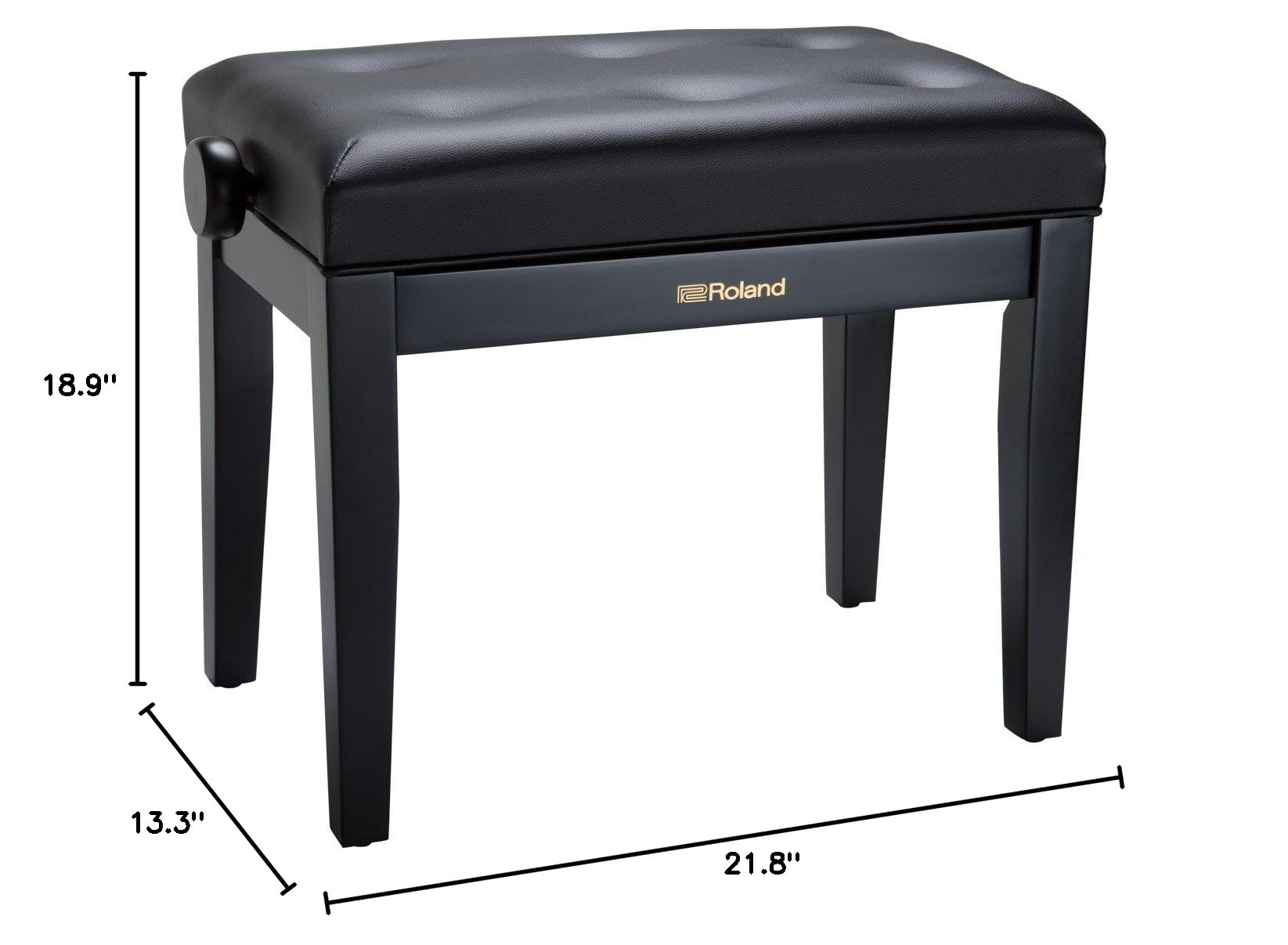 Roland RPB-300 Adjustable Piano Keyboard Bench 18.9-22.8 Inch - Satin Black - Perfect for Home Studios, Music Classrooms & Professional Performances