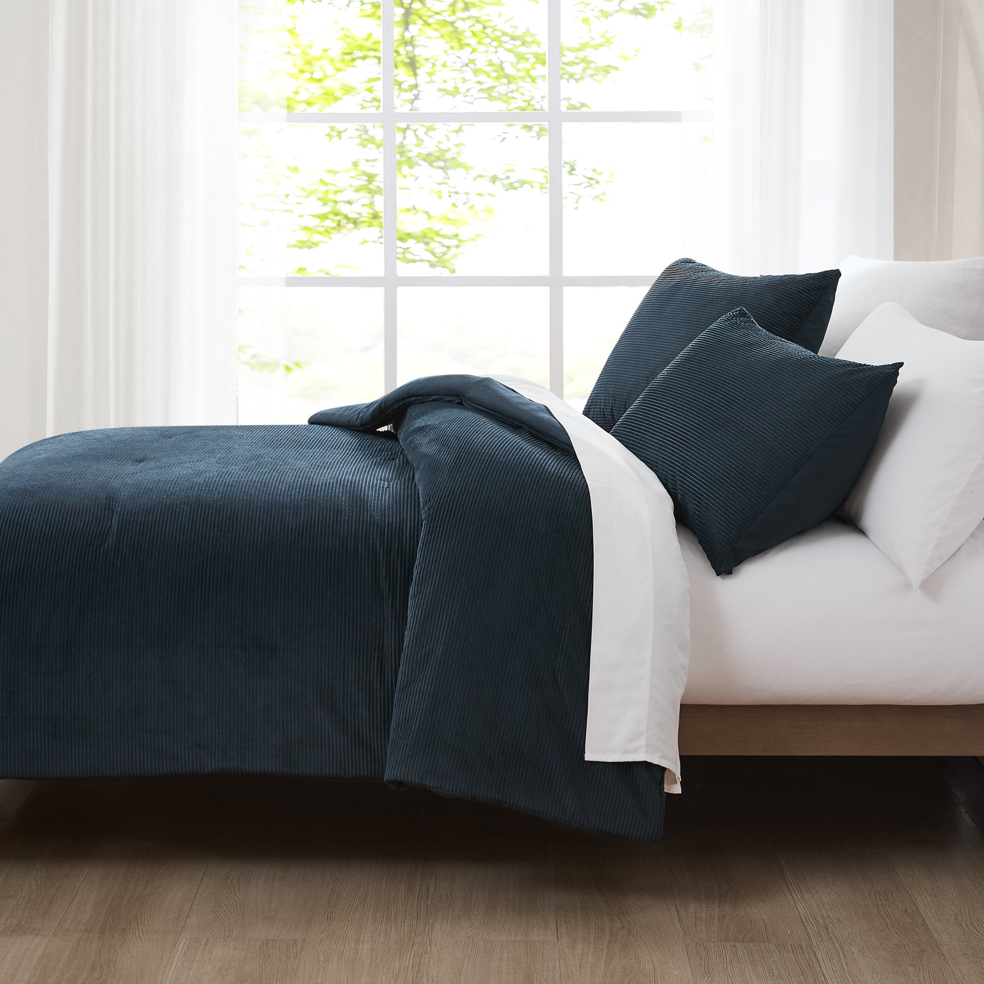 Arden Ribbed Corduroy Comforter Set - Soft & Durable Bedding Collection for Cozy Bedroom Decor | Perfect for Winter Nights & Home Styling