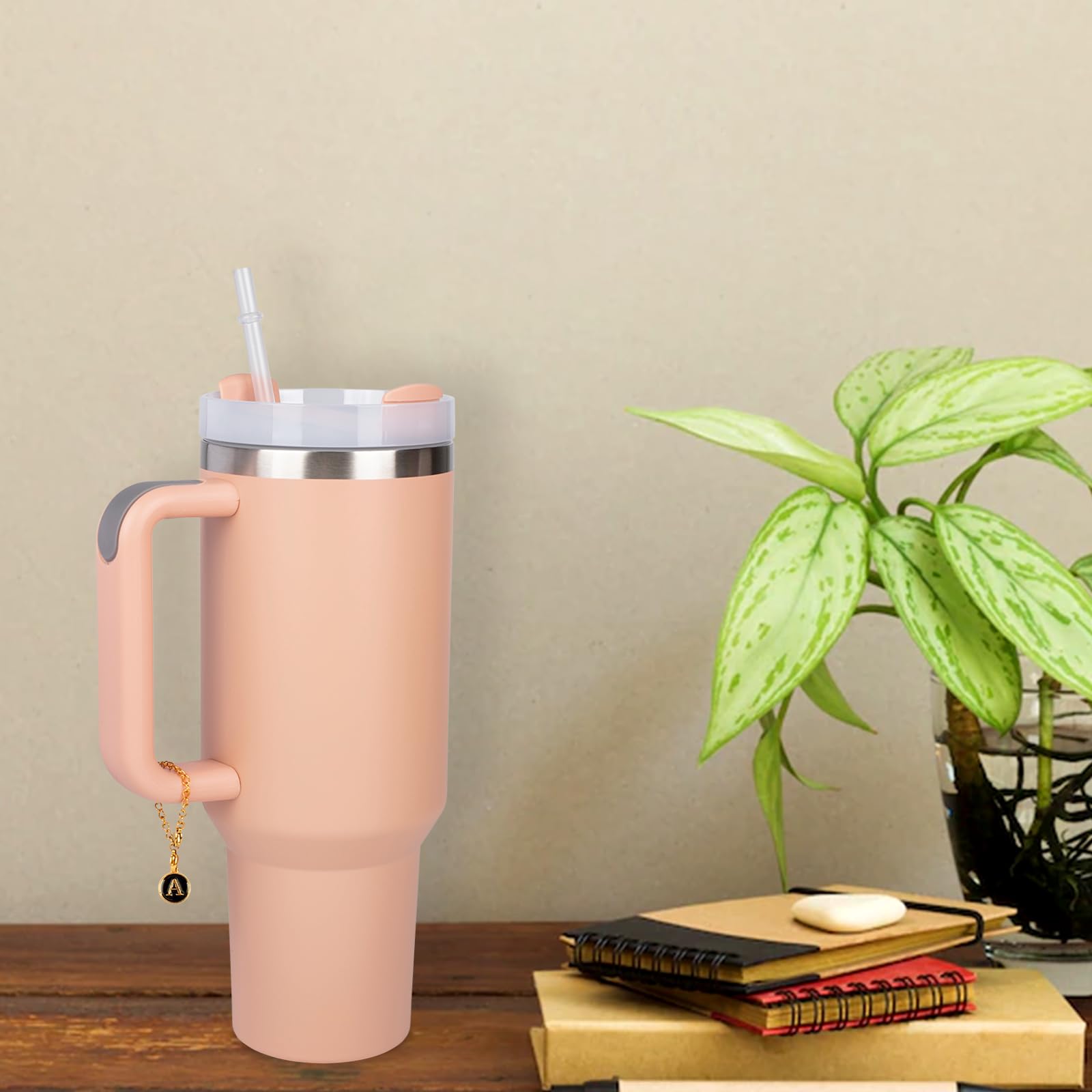 2Pcs Letter A Charms for Stanley & Simple Modern Cups - Personalized Initial Handle Accessories for Tumbler Identification (White & Black) - Perfect for Customizing Your Water Bottle, Travel Mug or Gift Giving