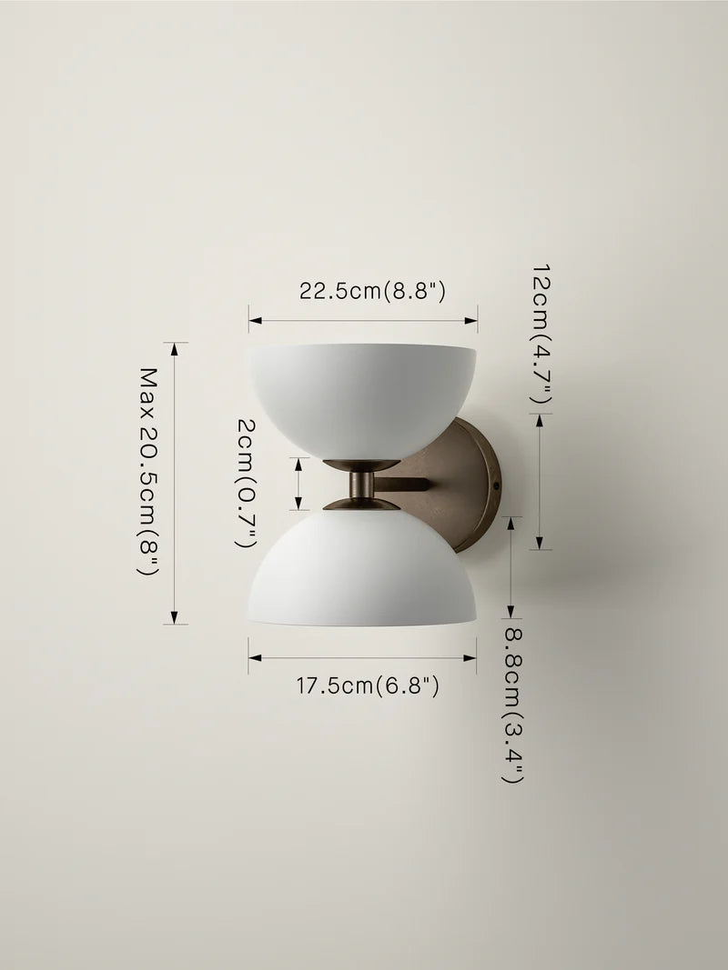 Ruzo 2-Light Bronze and Porcelain Wall Sconce - Elegant Lighting for Bedroom, Hallway, and Living Room Decor