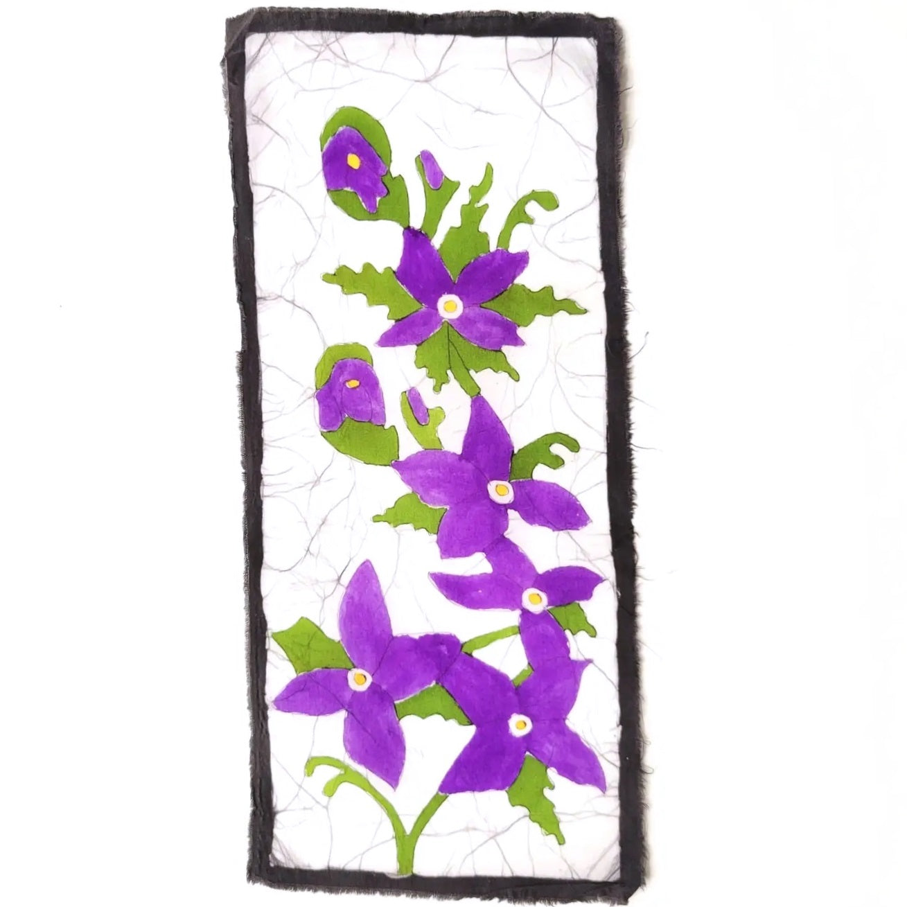 Violet Batik Mini Tapestry Wall Hanging - Handmade Indonesian Fabric Art for Boho Home Decor, Bedroom, Living Room & Dorm Room