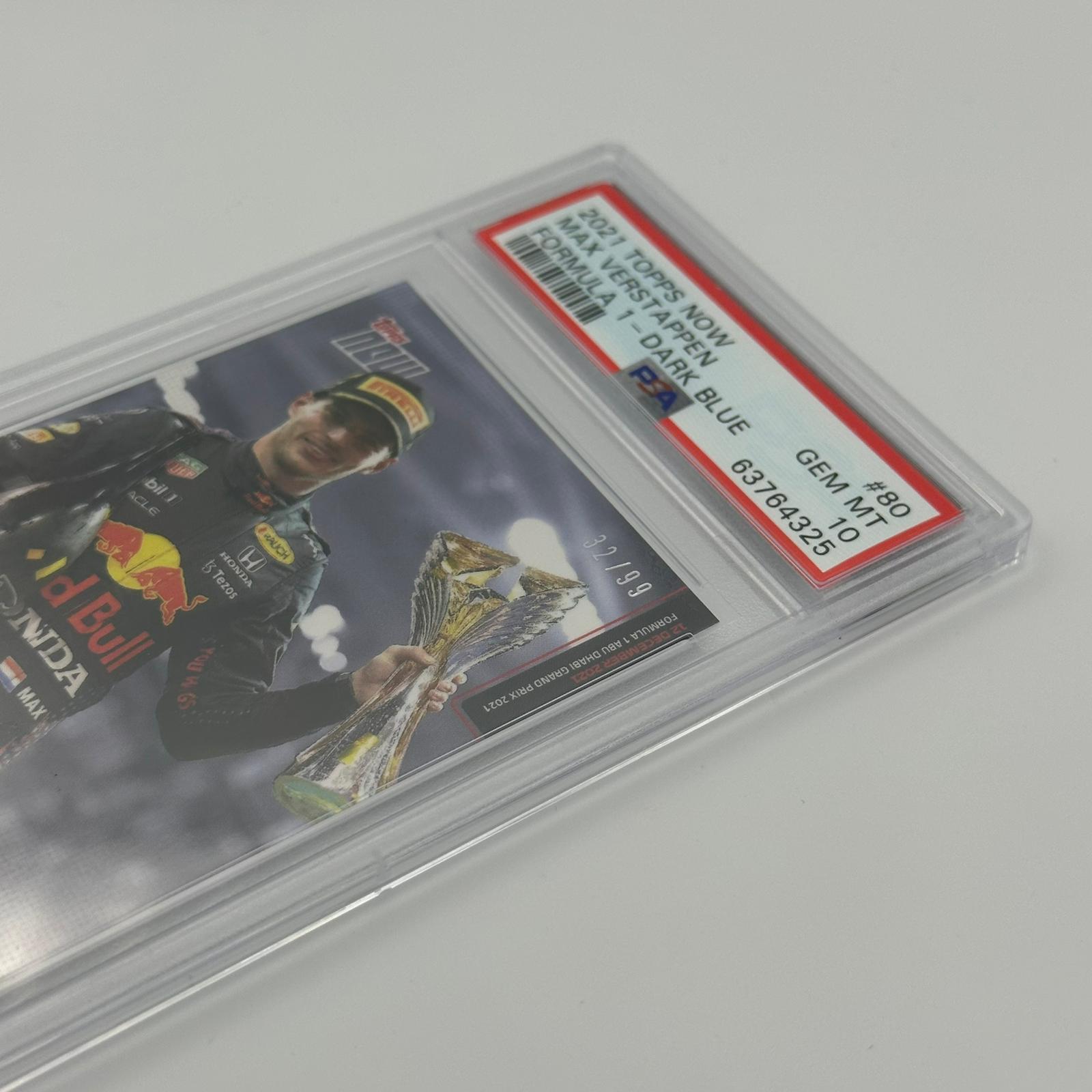 PSA 10 /99 Max Verstappen 2021 FIA Formula 1 Drivers' World Champion #80 - Rare Collectible Trading Card for F1 Fans & Sports Memorabilia Collectors - Perfect for Display, Investment & Racing Enthusiasts