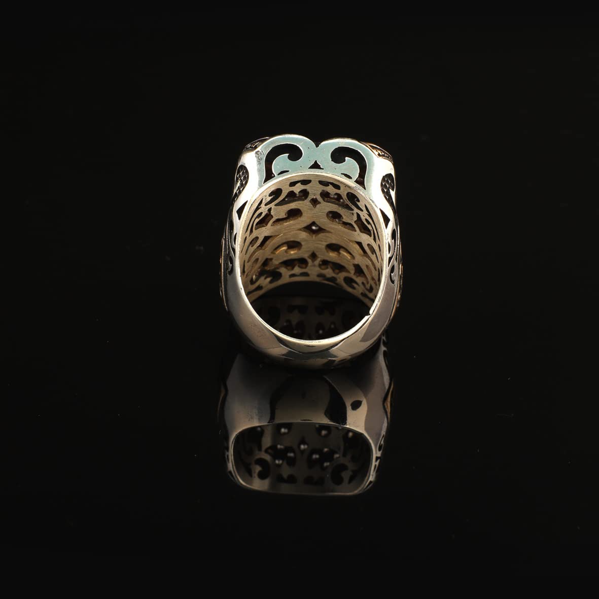 Handcrafted Sterling Silver Men's Ring with White Sapphire Gemstone - Polished Finish & Gift Box Included - Perfect for Weddings, Engagements & Special Occasions