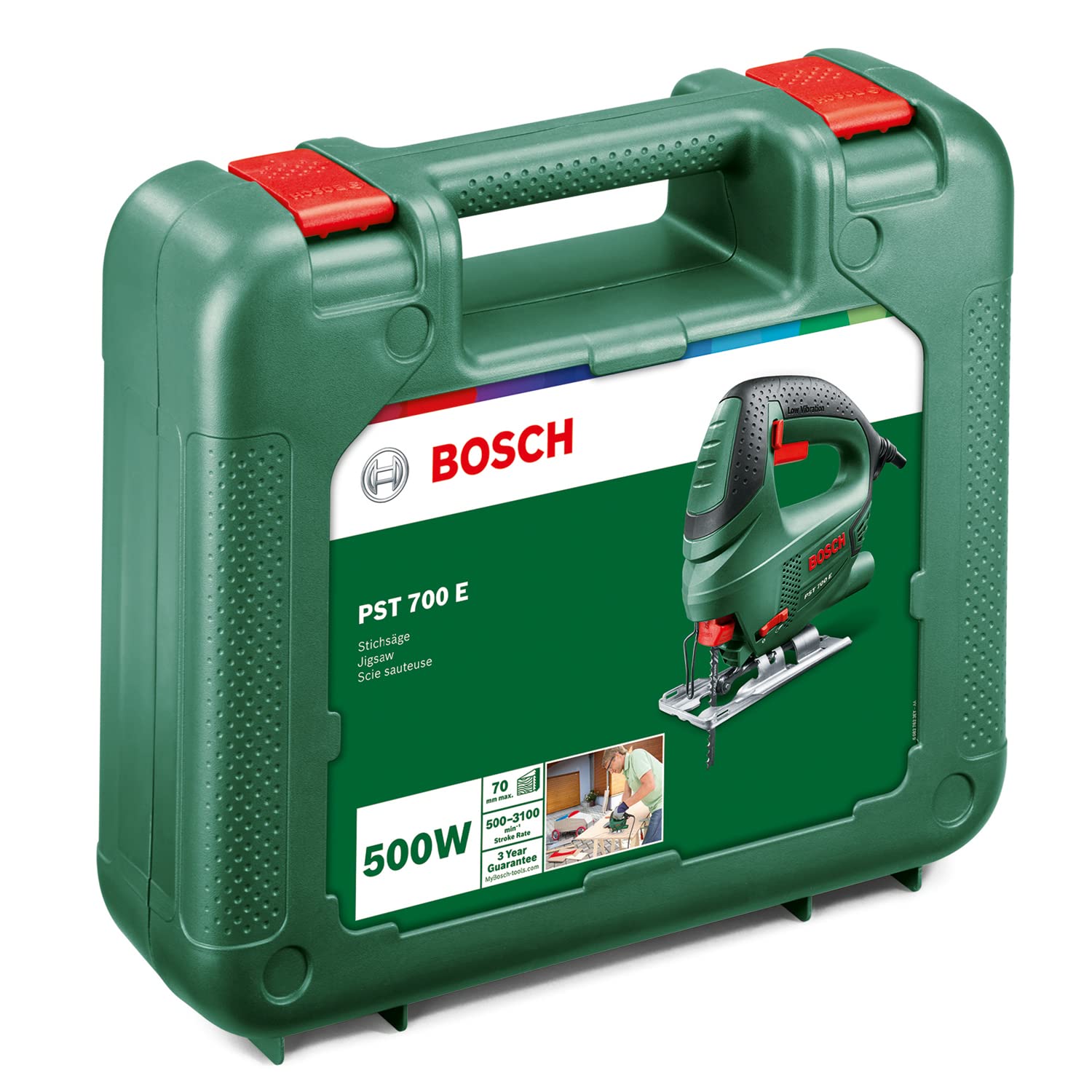 Bosch PST 700 E Jigsaw - Professional Electric Saw for Wood, Metal & Plastic Cutting | Perfect for DIY Projects, Home Renovation & Woodworking