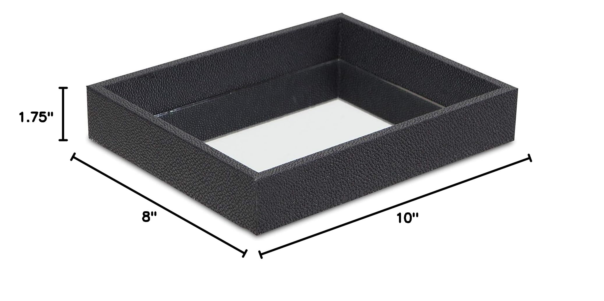 Cheung's FP-3987BK Black Raised Bubble Tray with Mirror - Organize Jewelry, Cosmetics & Small Accessories - Perfect for Vanity, Bathroom & Travel Use