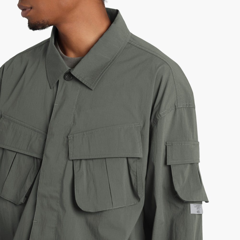 Men's MADNESS JUNGLE ARMY Shirt - Grey Military Style Tactical Top for Outdoor Adventure & Streetwear Fashion