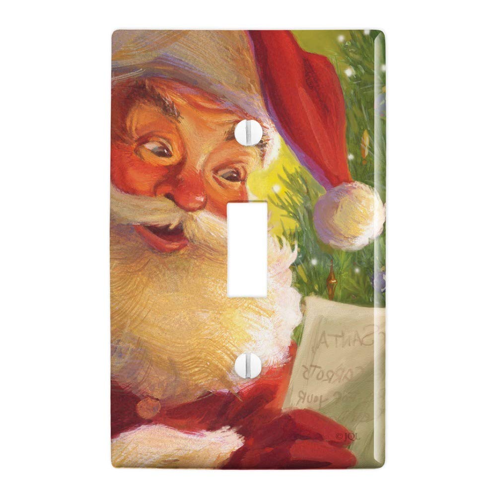 Christmas Santa Note Wall Decor - Plastic Light Switch Plate Cover for Holiday Home Decoration | Perfect for Living Room, Bedroom & Kids Room