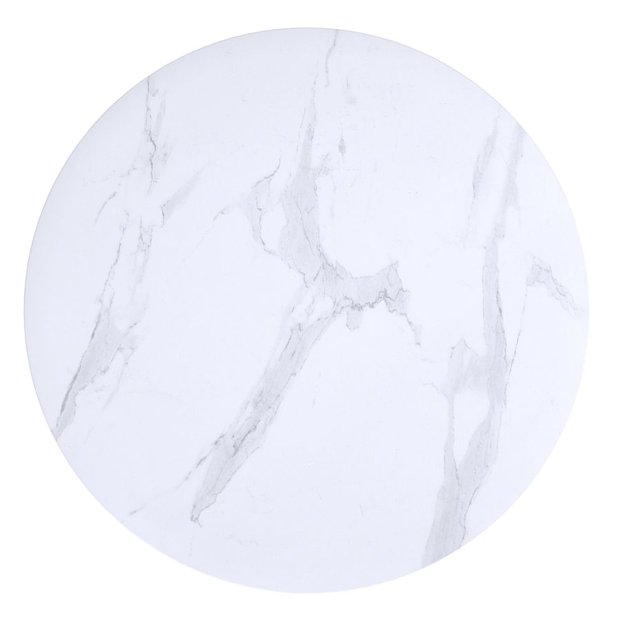 Modern Round Coffee Table with Marble Look - Elegant and Durable Living Room Furniture for Home Decor, Office, and Lounge Areas