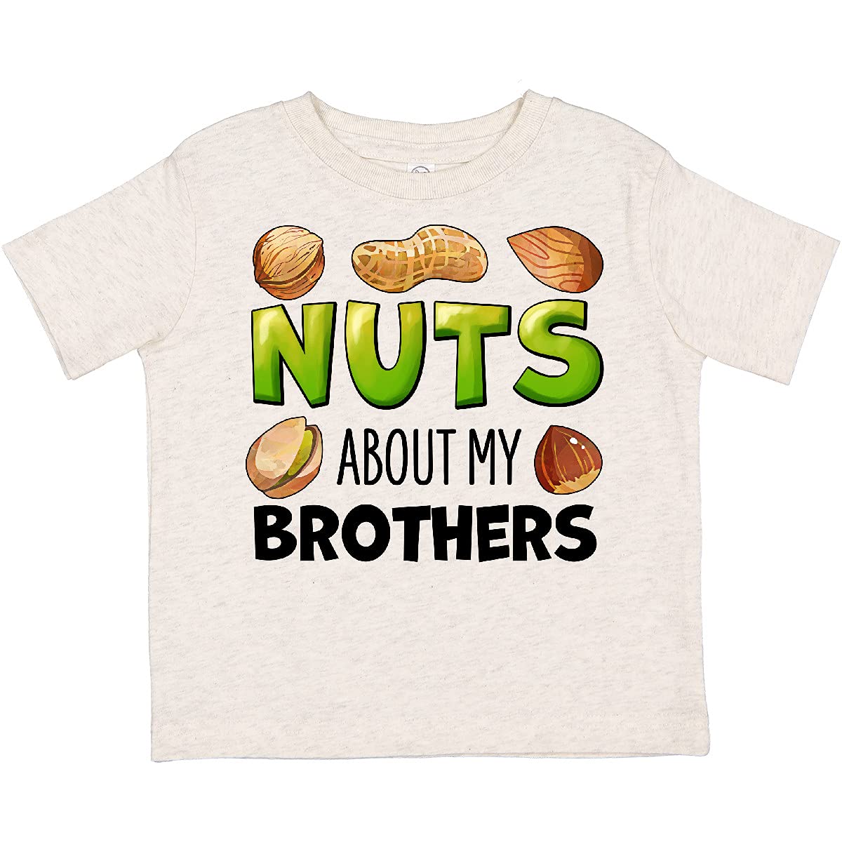 Inktastic Nuts About My Brothers Peanut Almond Pistachio Toddler T-Shirt - Funny Sibling Matching Outfit for Boys & Girls - Perfect for Family Photos, Birthdays & Casual Wear