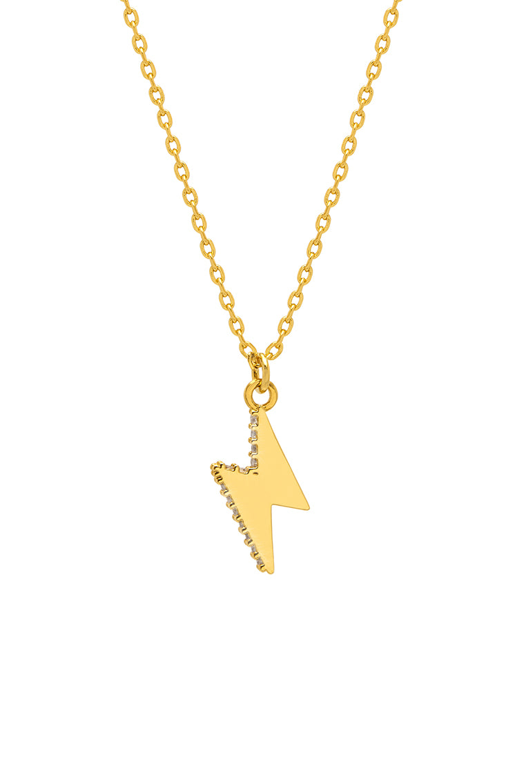 CZ Power Bolt Necklace - Sterling Silver Lightning Bolt Pendant for Women & Men - Perfect for Everyday Wear, Gifts & Spiritual Jewelry