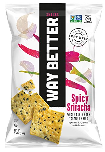 Way Better Snacks Tortilla Chips Spicy Sriracha Flavor 5.5oz - Perfect for Parties, Snacking & Game Day Munchies