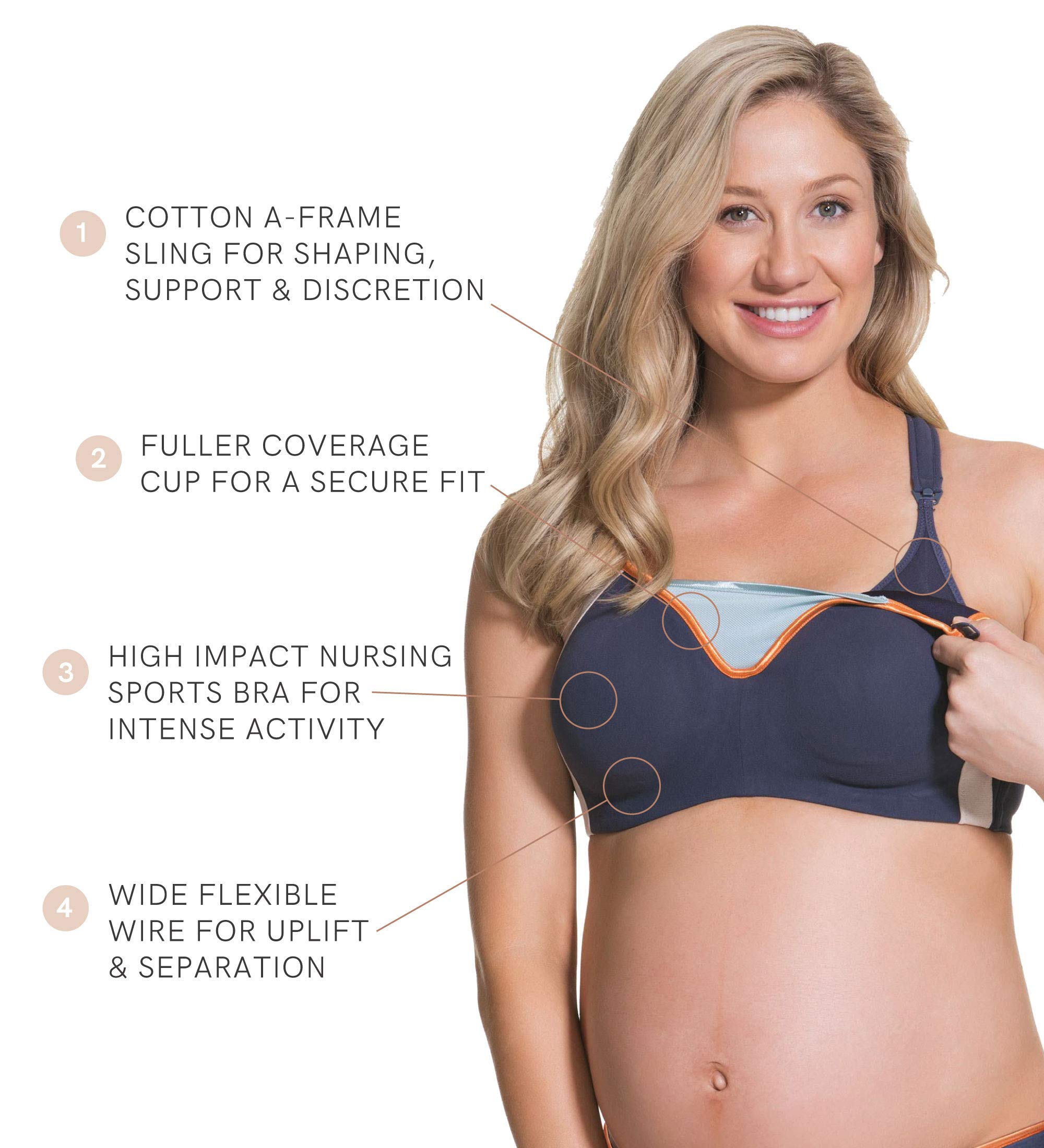 Cake Maternity Zest Nursing Sports Bra - Comfortable Breastfeeding & Maternity Sports Bra for Active Moms, Yoga, Gym & Everyday Wear