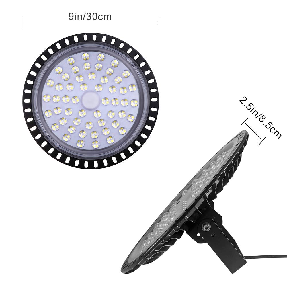 200W UFO LED High Bay Light - 6 Pack, 6500K Daylight White, 20000LM Brightness, IP65 Waterproof - Commercial & Industrial Lighting for Warehouse, Workshop, Garage - Energy Saving Replacement for 1000W MH/HPMH/HPS Lights (Perfect for High-Ceiling Spaces, Storage Areas & Manufacturing Facilities)