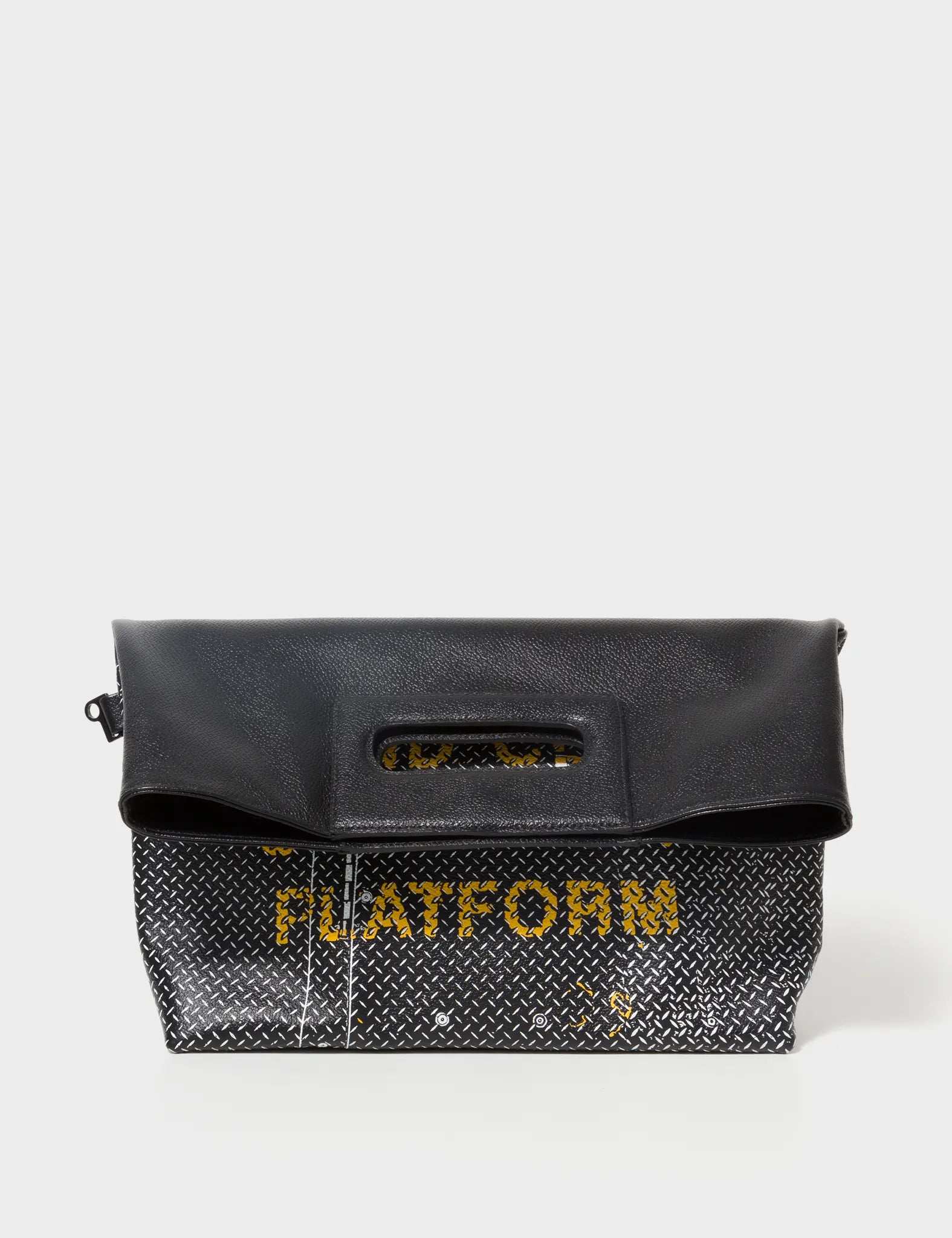Milo Convertible Crossbody Bag for Women - Black Leather with Metal Platform Print - Perfect for Travel, Work, and Everyday Use