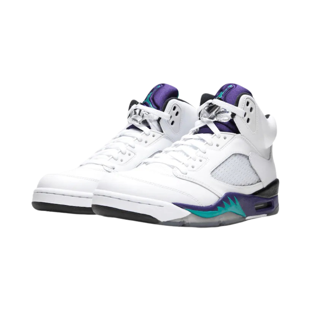 Air Jordan 5 Retro 'White Grape' 2013 Sneakers - Emerald Grape Ice Black Colorway - Men's Basketball Shoes for Casual Wear & Street Style Fashion
