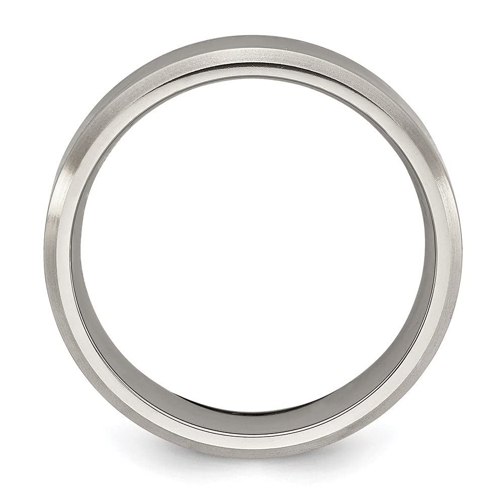 Titanium Beveled Edge 6mm Wedding Band Ring for Men - Size 10, Durable & Hypoallergenic - Perfect for Everyday Wear, Anniversary Gifts & Special Occasions