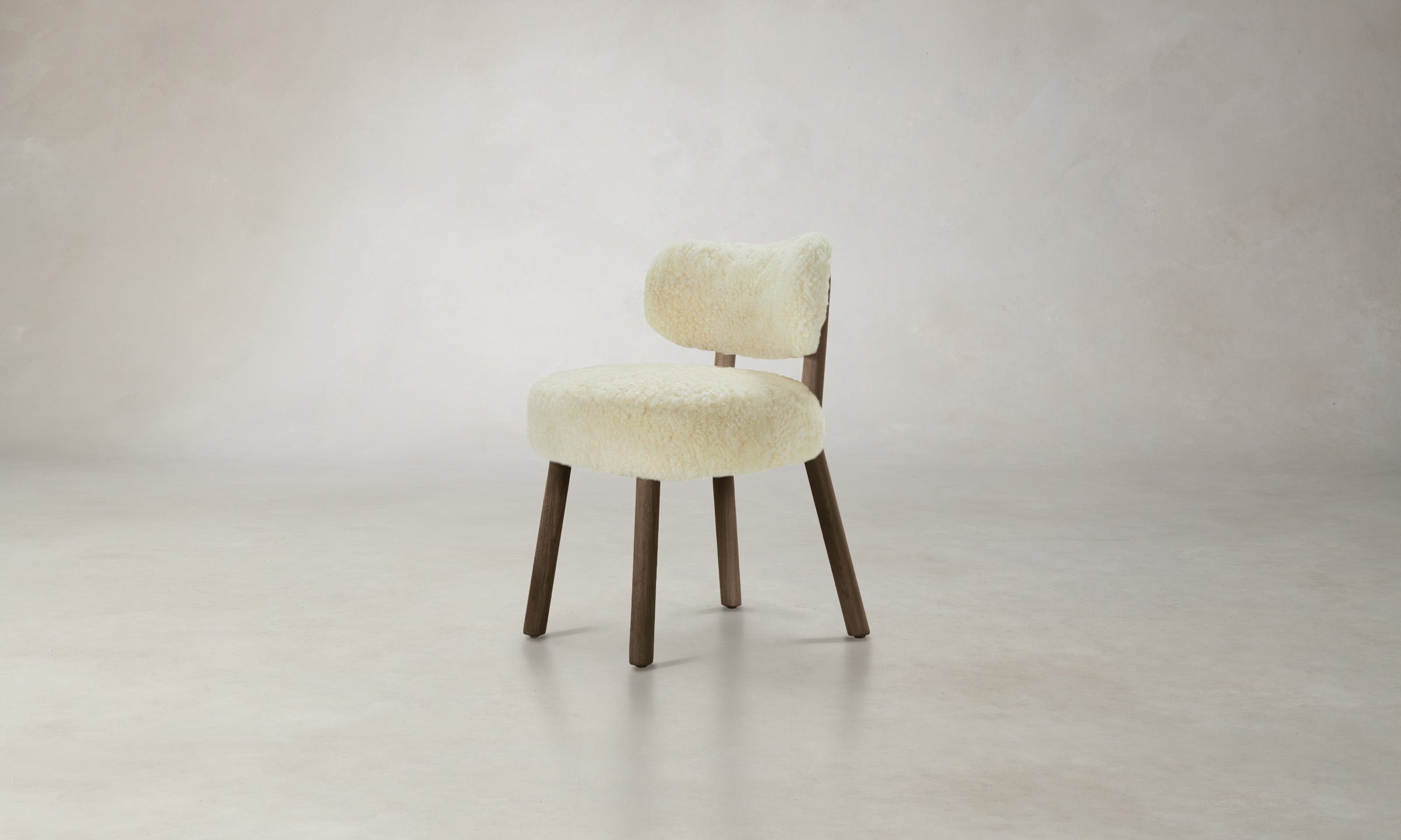The Jane Dining Chair - Shearling Ivory Upholstered Modern Accent Chair for Dining Room, Kitchen, or Office - Cozy & Stylish Seating Solution