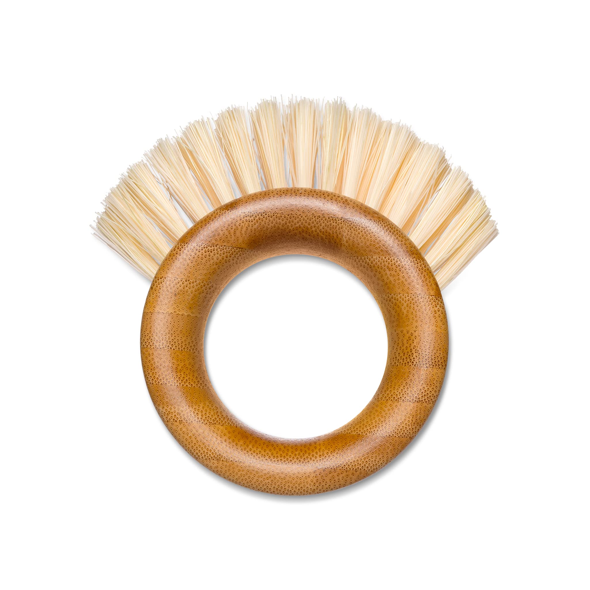 Full Circle The Ring 2-in-1 Fruit and Vegetable Cleaning Brush - Small Brown Kitchen Scrubber for Apples, Potatoes & Produce - Eco-Friendly Dishwasher Safe Kitchen Tool (Pack of 1)