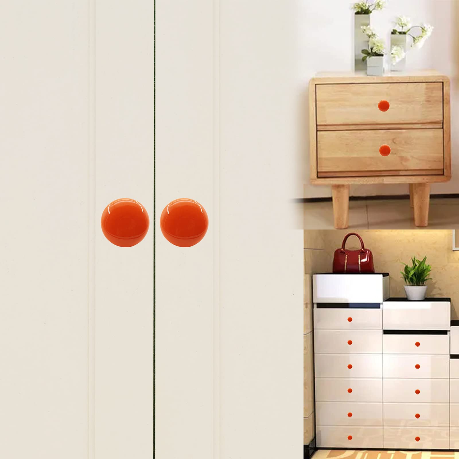6 Pack Ceramic Cabinet Knobs - Handmade Decorative Round Drawer Knobs for Kitchen, Bathroom, Bedroom & Office Furniture | Durable Home Improvement Hardware for Cabinets, Wardrobes & Dressers | Perfect for DIY Renovation & Interior Design Projects