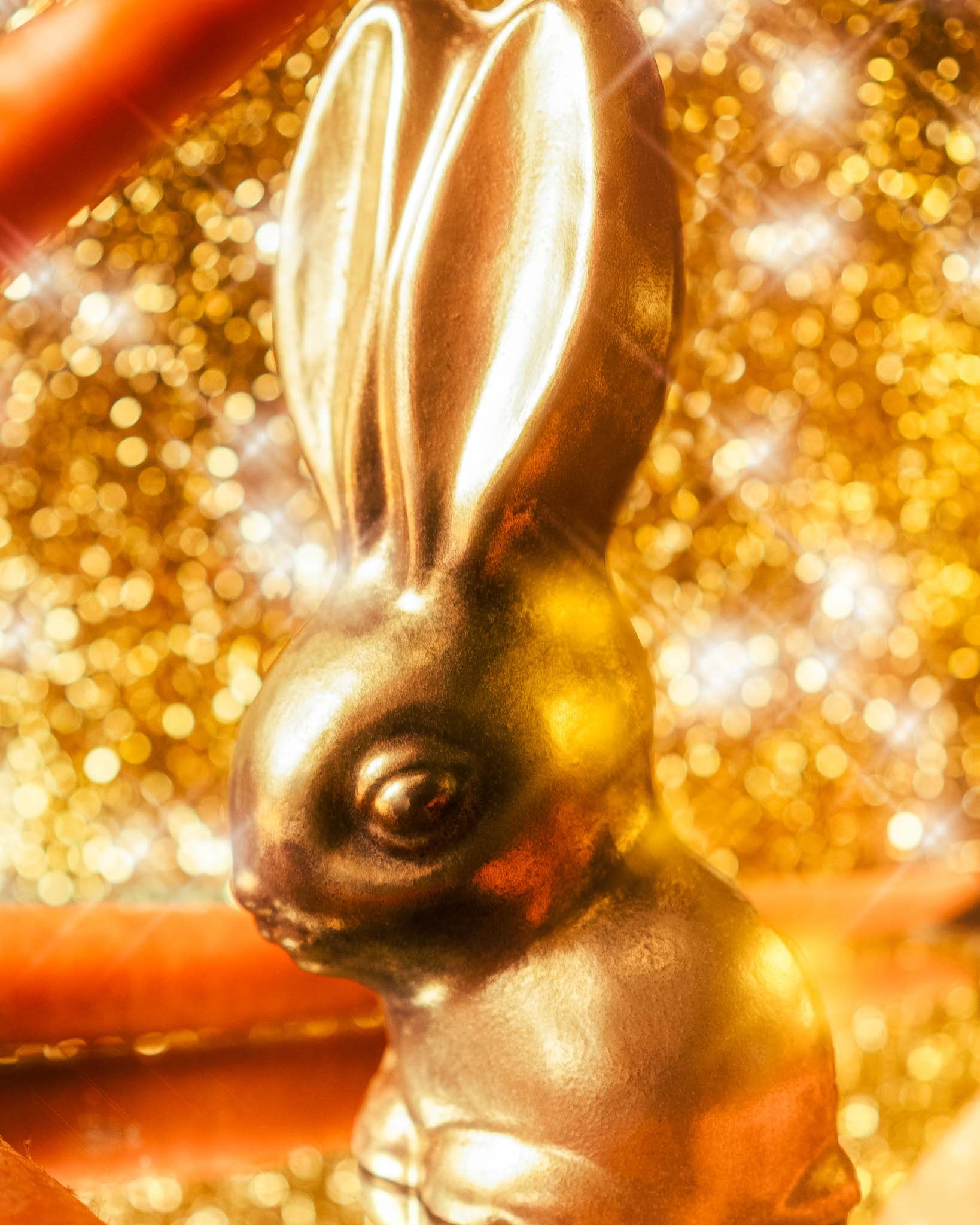 24K Gold Plated Easter Bunny with Big Ears - Luxury Holiday Decor for Easter Celebrations, Home Decor & Gift Giving