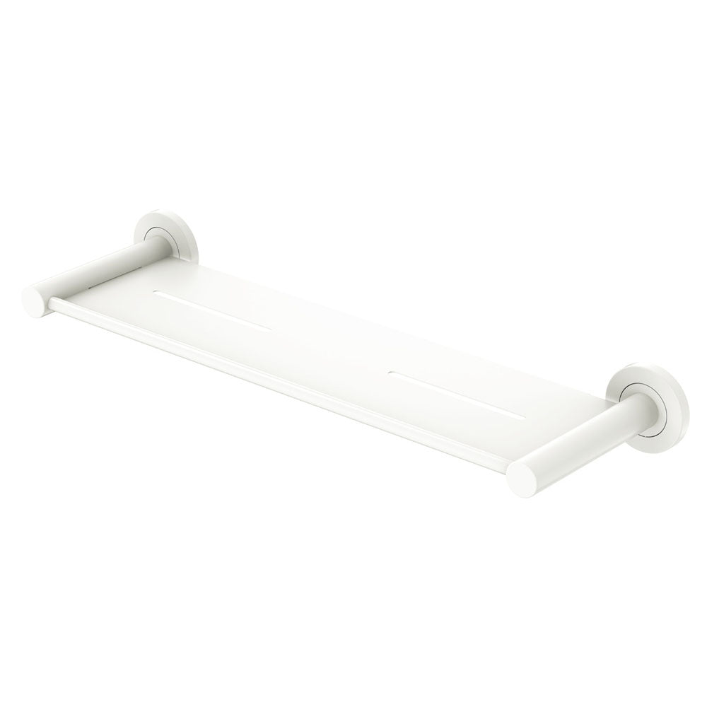 Fienza 82807MW Kaya Shower Shelf - Matte White Bathroom Organizer for Shampoo, Soap & Toiletries | Rustproof Wall-Mounted Storage for Showers & Bathrooms