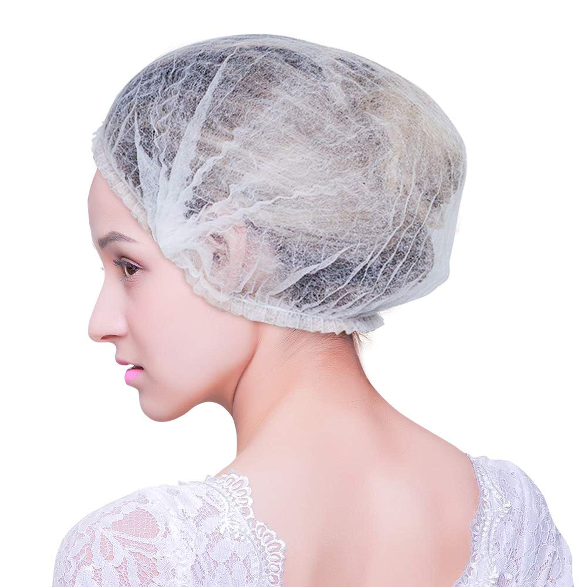 Disposable Elastic Bouffant Latex-Free Surgical Head Caps - Comfortable Hair Cover for Medical, Food Service & Salon Use