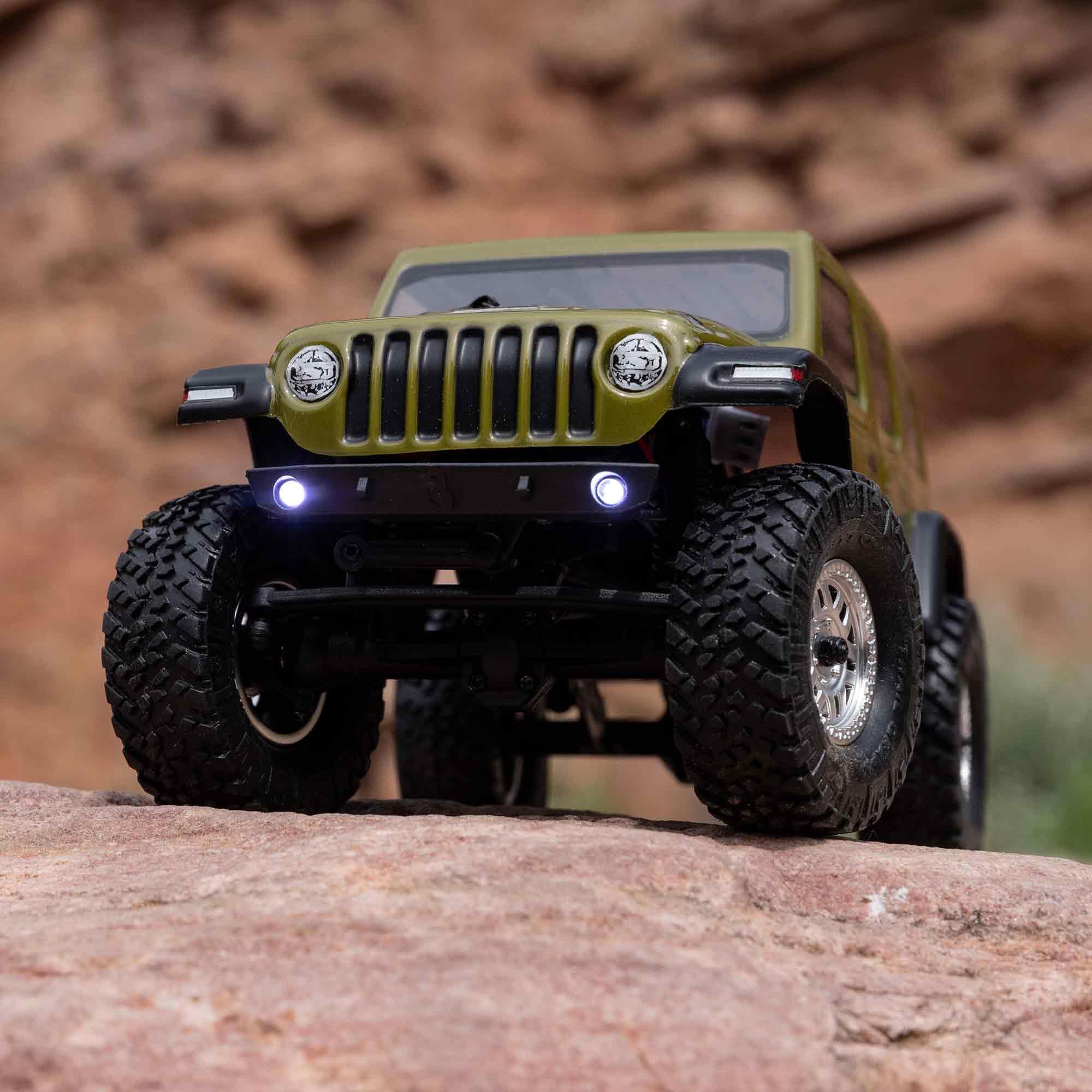 AXIAL SCX24 1/24 Scale 4WD RTR RC Crawler - 2019 Jeep Wrangler JLU CRC (Green) with Battery & Charger | Off-Road Rock Crawling, Trail Adventures & Backyard Fun