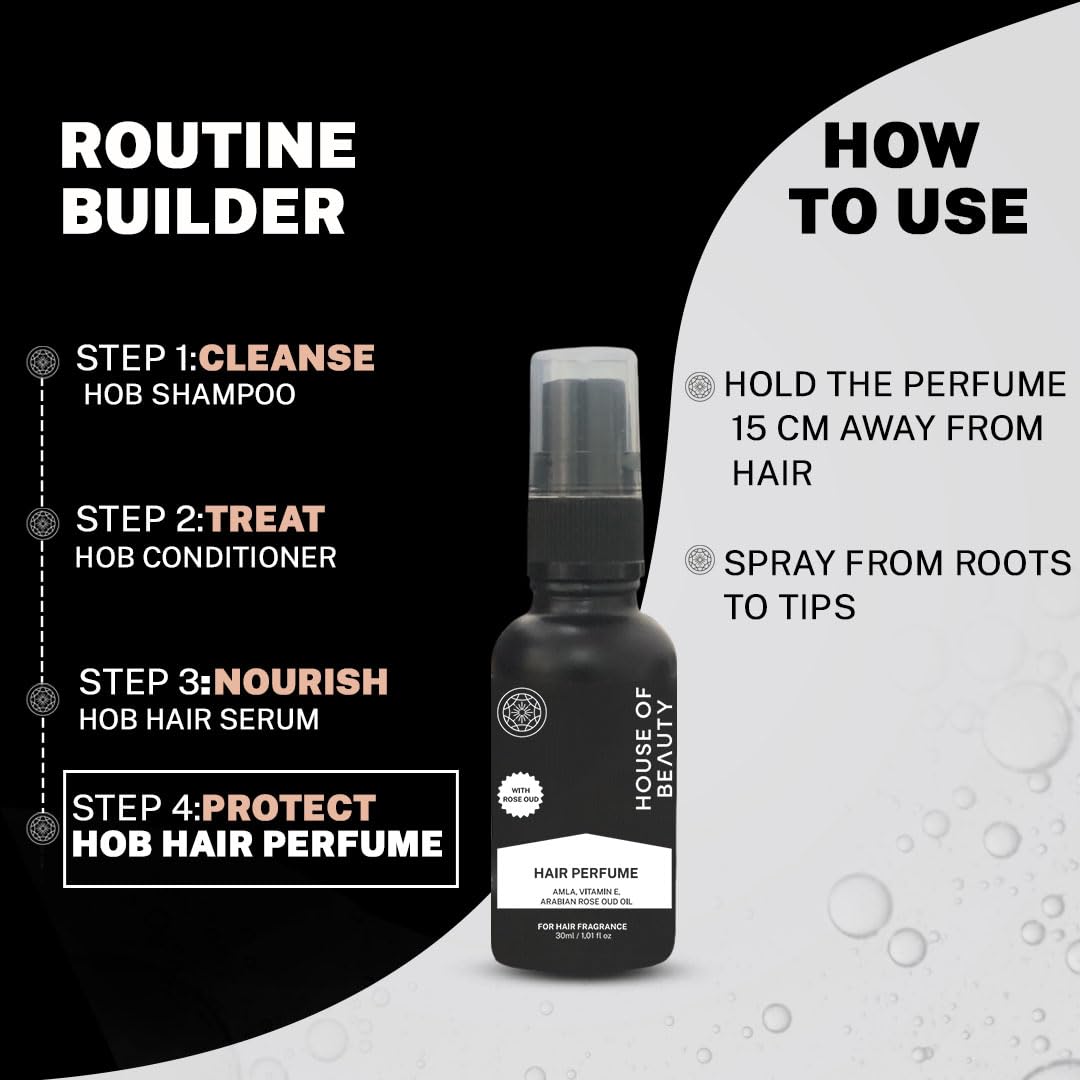 Premium Hair Perfume Spray with Arabian Oud - Infused with Amla, Bhringraj Extract & Vitamin E for All Hair Types | Unisex Fragrance (30ml) | Long-Lasting Scent for Daily Use, Special Occasions & Travel