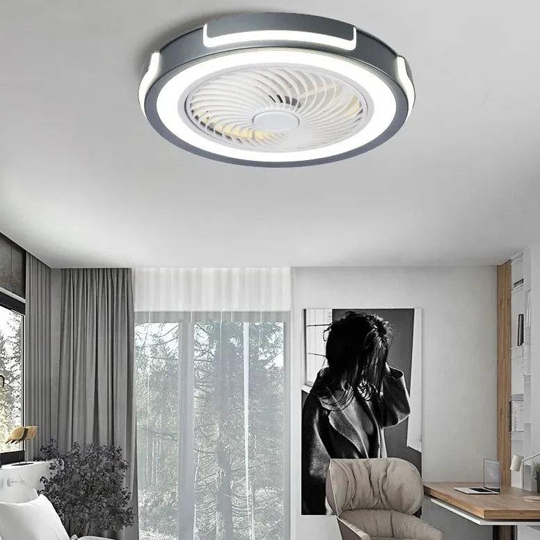 LED White Kitchen Ceiling Fan Light with Ring Design - Perfect for Modern Kitchens, Dining Rooms, and Home Decor