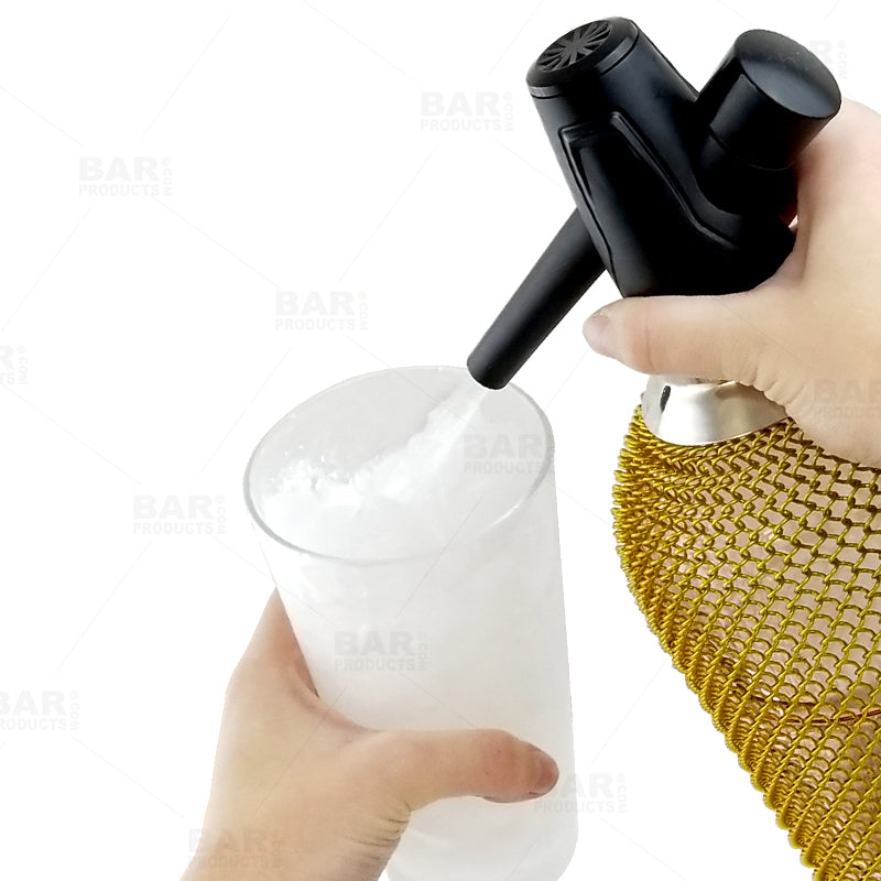BarConic® Premium 1 Liter Glass Soda Siphon with Stainless Steel Mesh - Perfect for Carbonating Water, Cocktails & Homemade Sparkling Drinks at Home or Bar Use