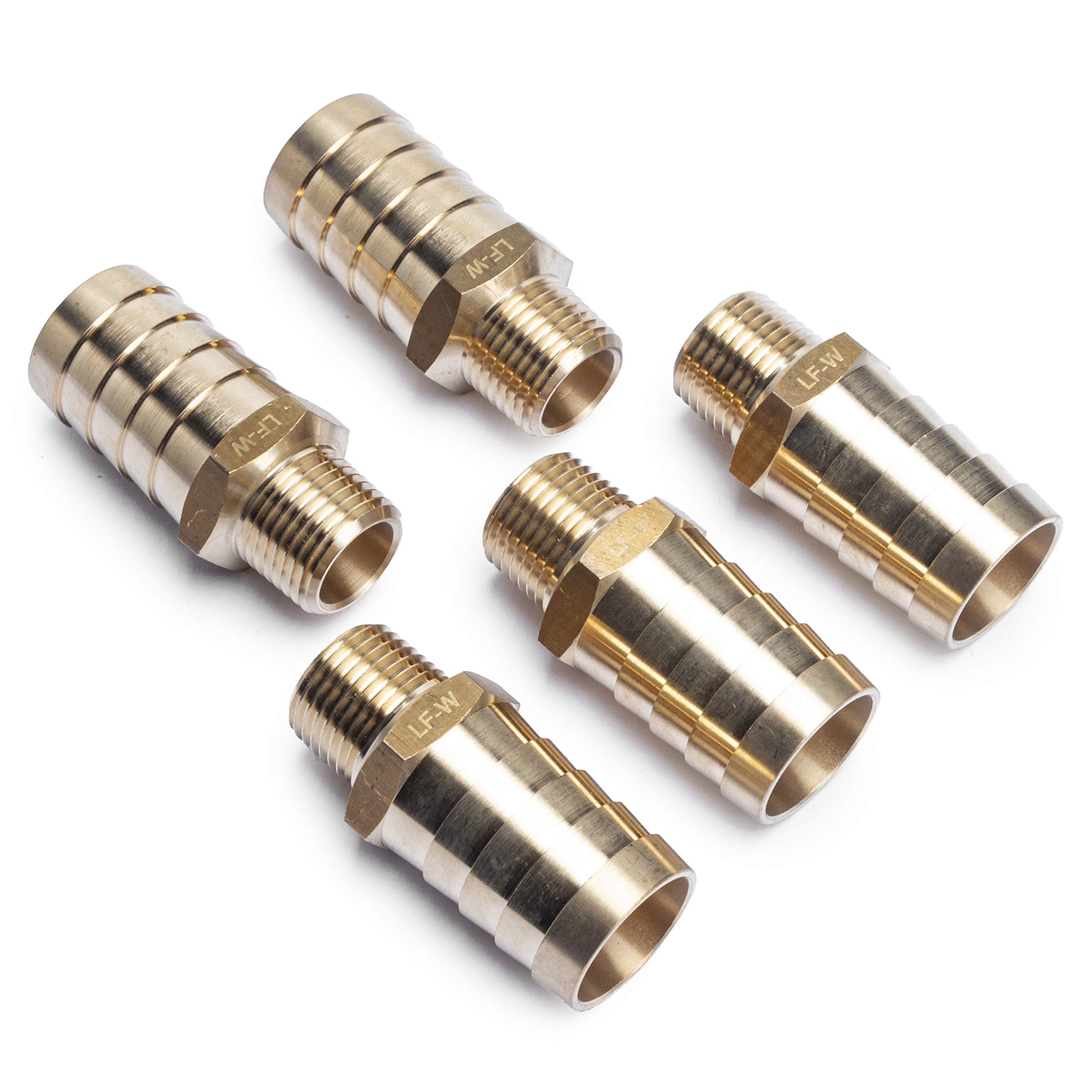 LTWFITTING Lead-Free Brass Barbed Fitting Coupler Connector - 1
