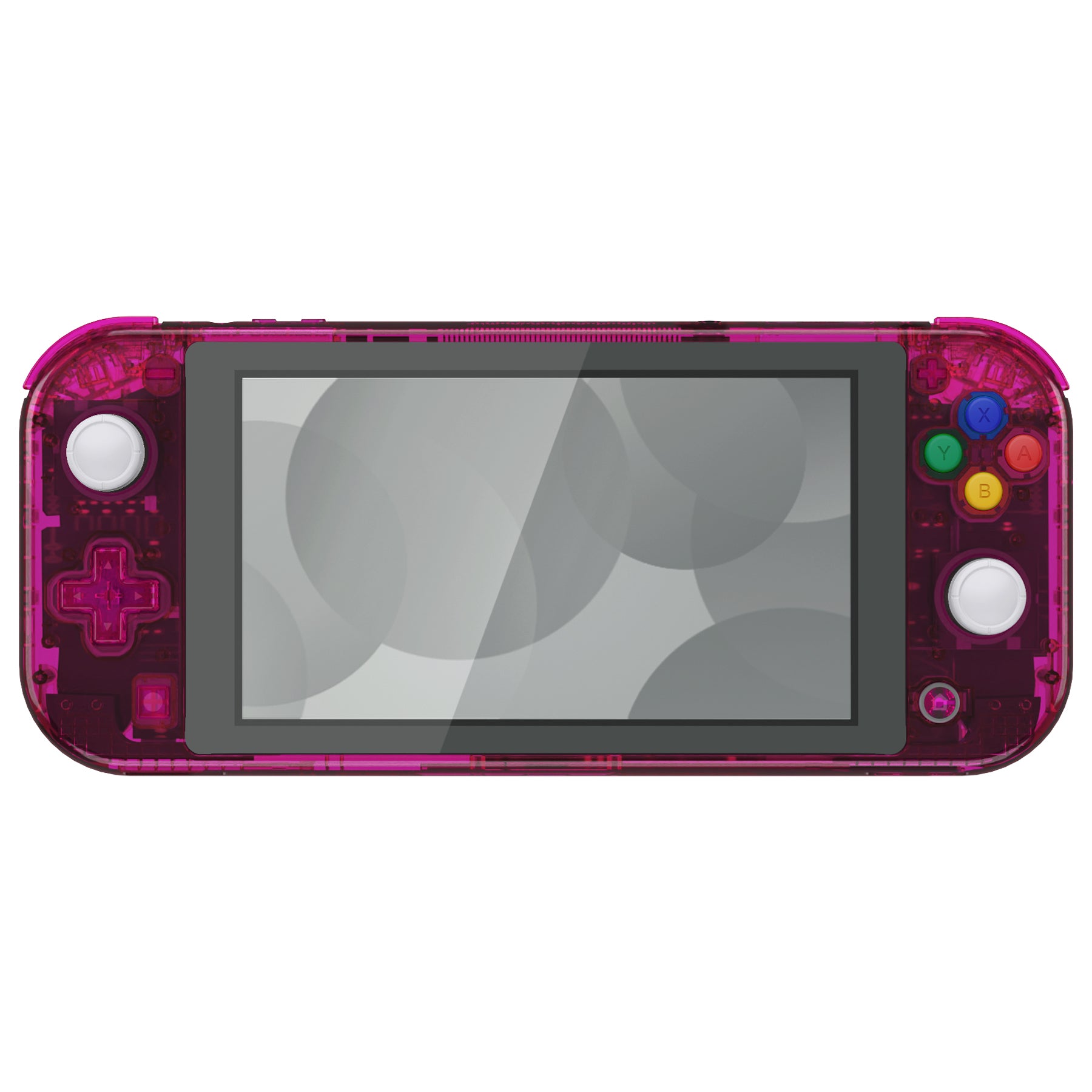 eXtremeRate Crystal Clear Candy Pink DIY Replacement Shell for Nintendo Switch Lite - Custom Controller Housing with Screen Protector | Perfect for Gaming Enthusiasts & DIY Modders | NSL Handheld Case Cover for Enhanced Protection & Style