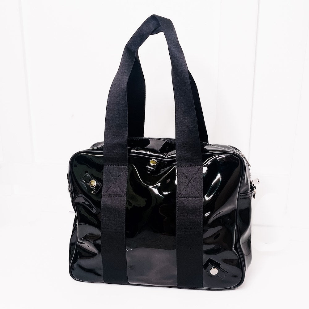 Premium Poppy Patent Pickleball Bag - Stylish & Durable Paddle Holder with Multiple Pockets for Balls & Accessories - Perfect for Tournaments, Practice & Courtside Storage