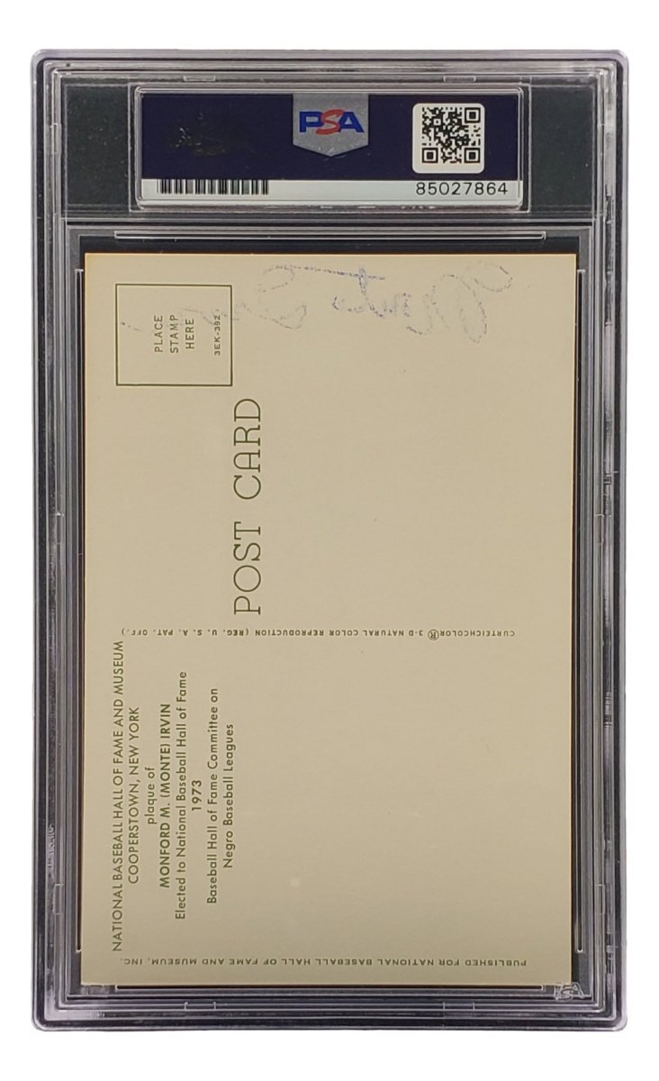 Authentic Monte Irvin Signed 4x6 New York Giants HOF Plaque Card with PSA/DNA Certification 85027864 - Perfect for Baseball Memorabilia Collectors and Sports Fans Display