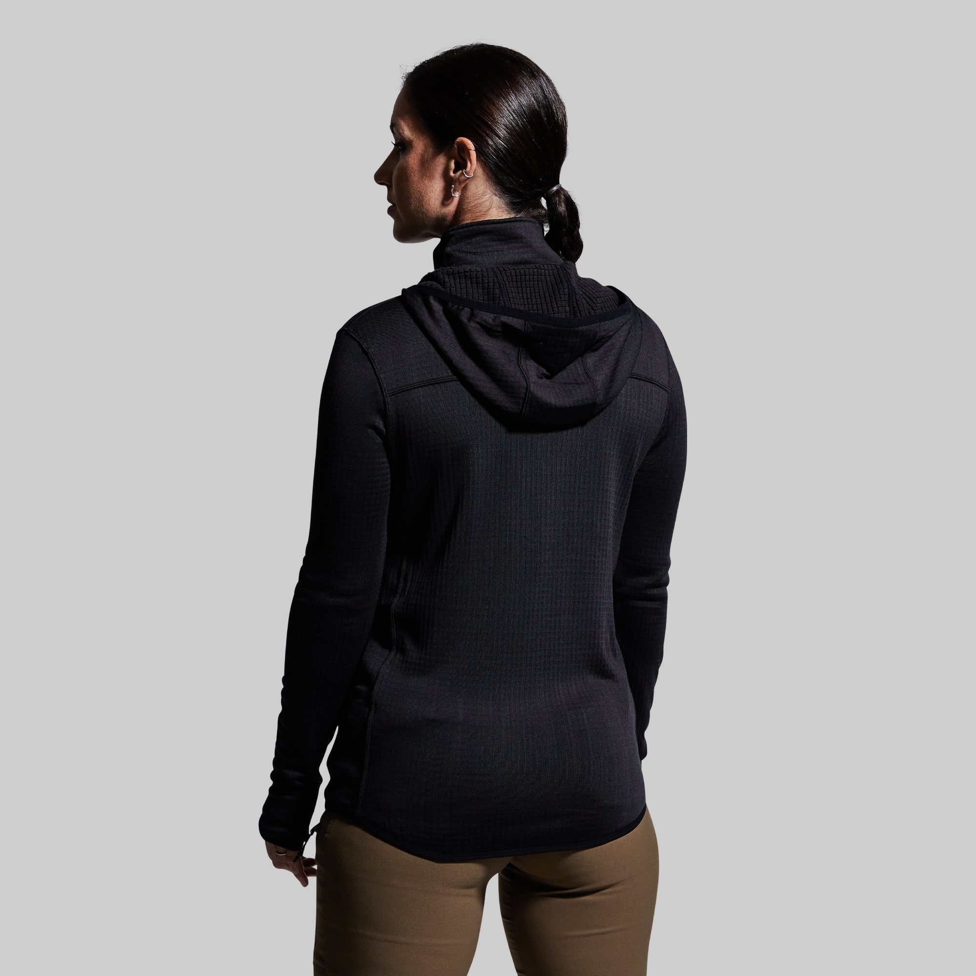 Women's Quiver Half Zip Hoodie - Soft Fleece Pullover with Kangaroo Pocket, Lightweight & Comfortable for Running, Hiking & Casual Wear (Black)