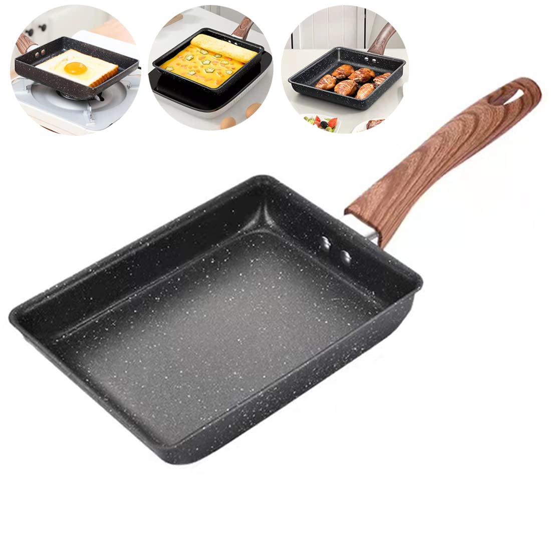 **Nonstick Japanese Tamagoyaki Pan - Square Egg Roll Pan for Perfect Omelettes | 6.3 x 7.8 Inch Black Frying Pan | Cooktop Safe & Easy to Clean | Ideal for Breakfast, Bento Boxes & Home Cooking**
