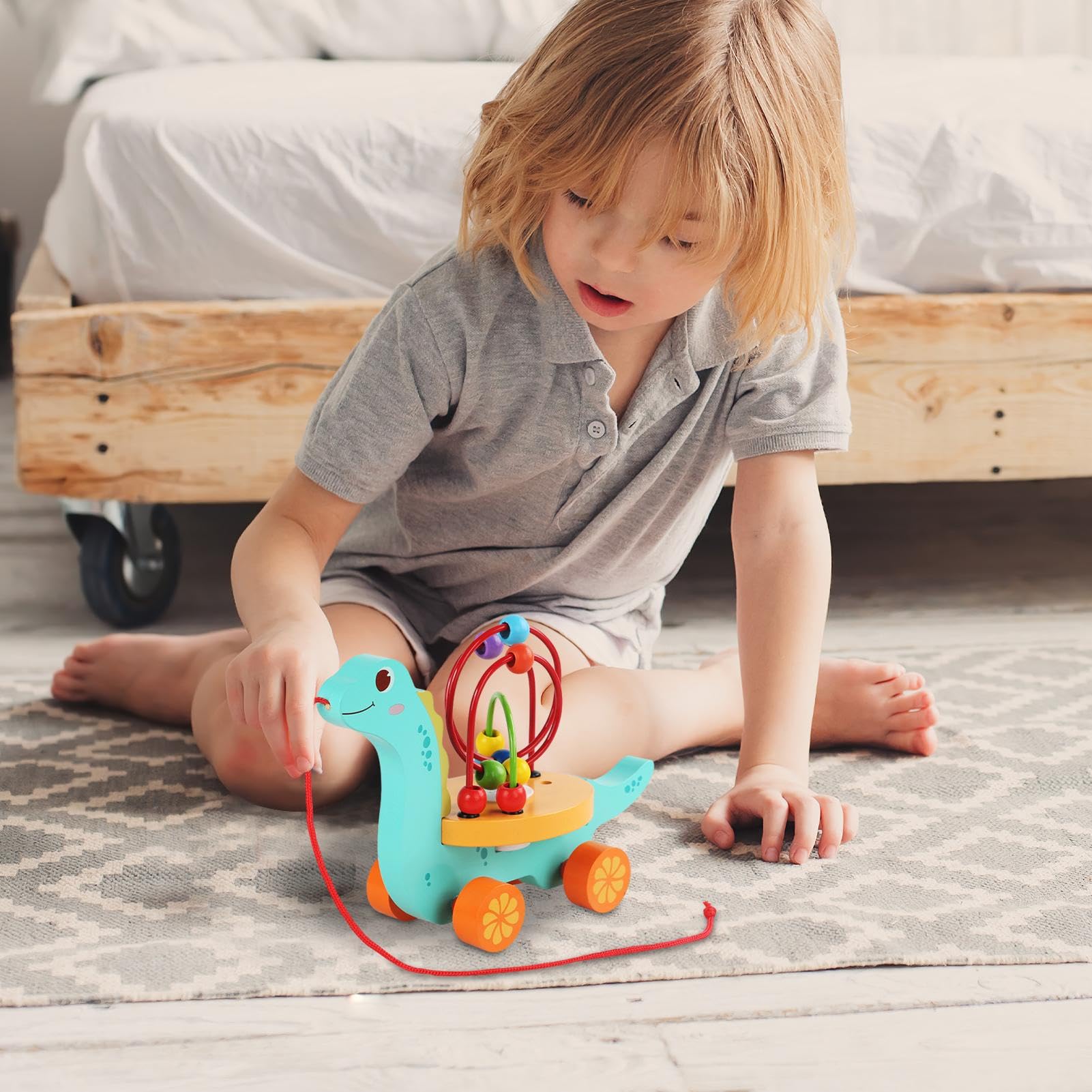 Bead Maze for Kids - Musical Animal Roller Coaster Toy with Lights & Sounds | Battery Powered Educational Toy for Toddlers 1-3 Years | Perfect for Home, Kindergarten & Nursery Classrooms | Fun Learning Activity for Fine Motor Skills Development