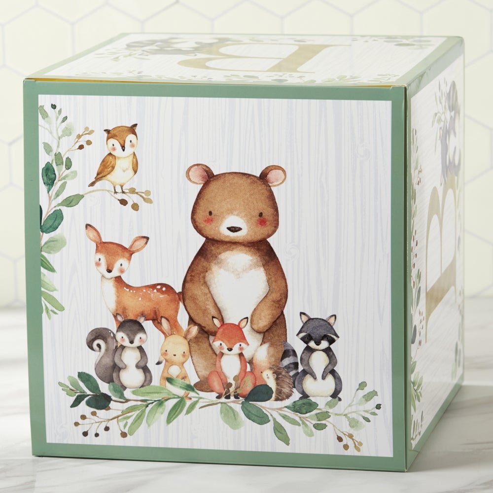 Woodland Baby Block Box Set of 4 - Natural Wooden Toy Blocks for Toddlers Learning & Play - Perfect for Nursery Decor, Early Childhood Education, and Sensory Development