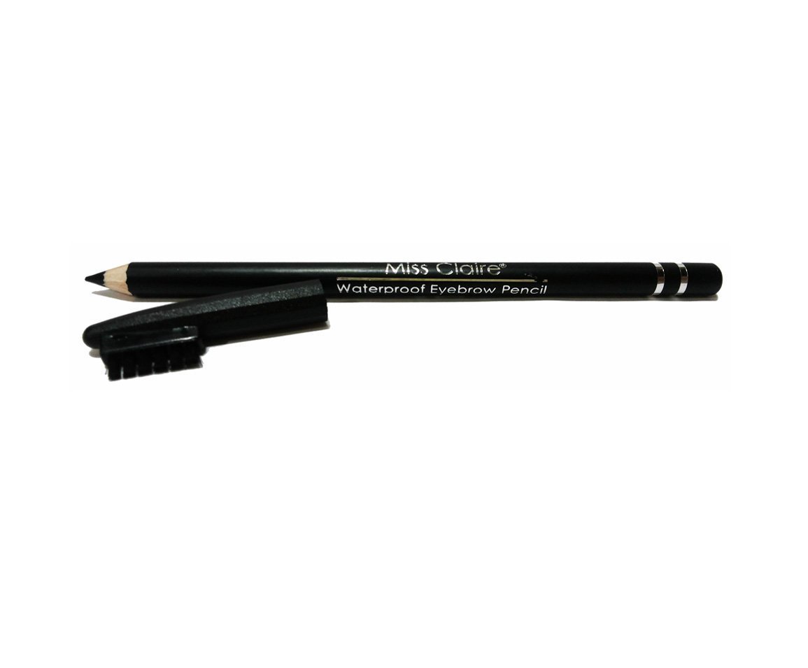 Miss Claire Waterproof Eyebrow Pencil - Black 01 (5 Pack) | Long-Lasting Smudge-Proof Brow Makeup | Perfect for Daily Use, Gym & Swimming